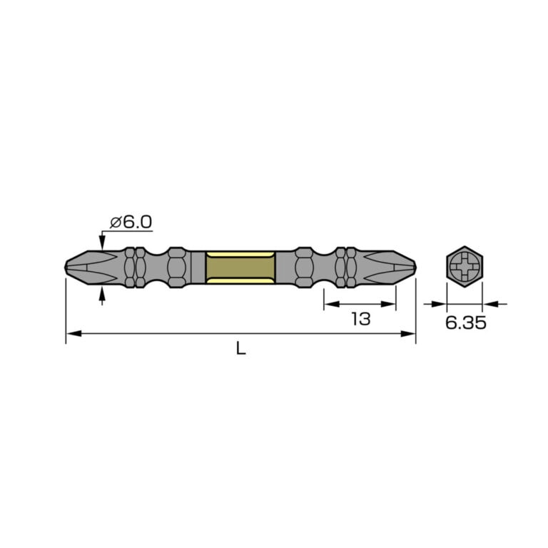 黒龍靭ビット　タフ　5本組 厚鉄板 Cチャン アルミ 木材 40V対応 プロ用 インパクト用 六角軸