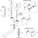 KVK KM13N2 2ハンドル混合栓 キッチン用水栓 壁付け混合栓【在庫品】